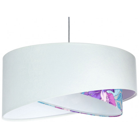Biała welurowa lampa wisząca z kolorowym wzorem EXX04-Akra