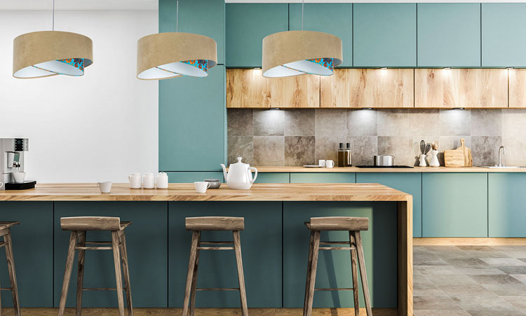 Nowoczesna asymetryczna lampa wisząca z welurowym abażurem EXX05-Toni