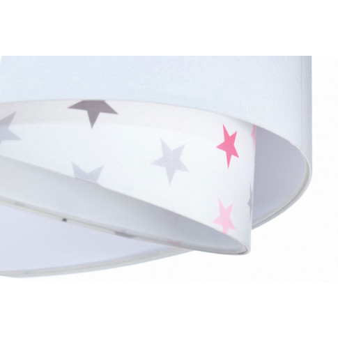 Biały klosz lampy EXX09-Masza w kolorowe gwiazdy