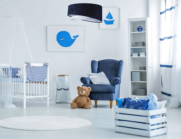 Dziecięca welurowa lampa wisząca z asymetrycznym abażurem EXX10-Turus