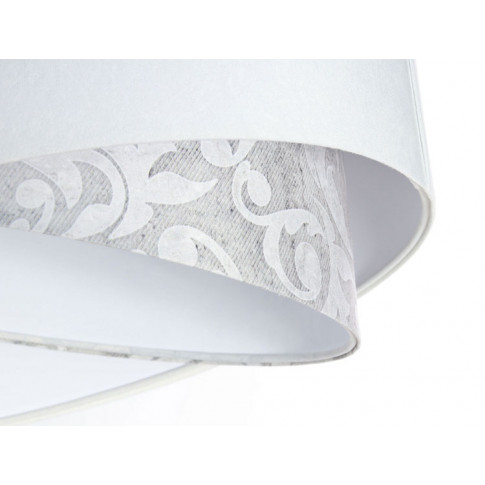 Biały abażur lampy6 EXX14-Felina z szarym wzorem
