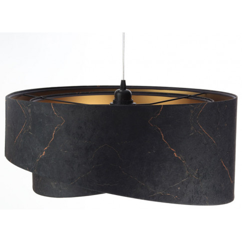 Czarny abażur lampy EXX15-Magela ze złotymi zdobieniami