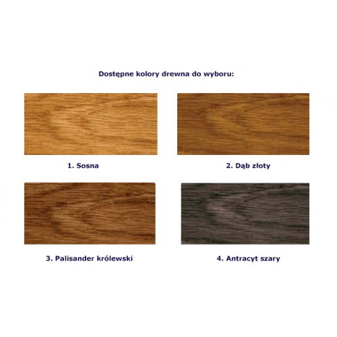 Wybór dostępnych kolorów drewna hokera Perdos 3X