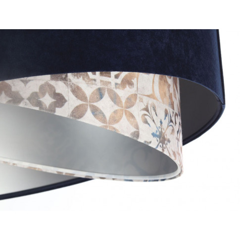 Granatowy abażur lampy EXX16-Fortina z eleganckim wzorem