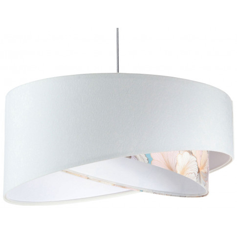 Biała minimalistyczna lampa wisząca EXX17-Agola z welurowym abażurem