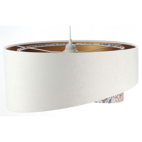 Biały abażur lampy EXX20-Olagos z kolorowym motywem