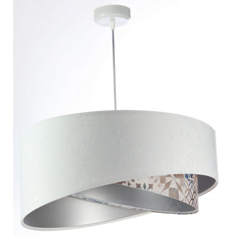 Biała lampa wisząca z asymetrycznym abażurem EXX21-Odila