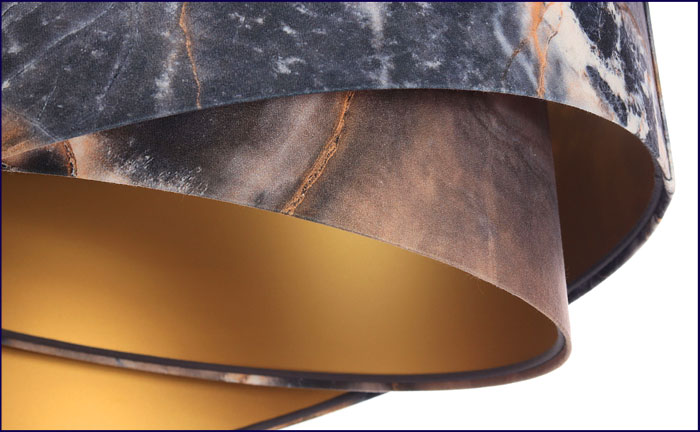 Welurowa lampa wisząca z asymetrycznym abażurem EXX29-Roza