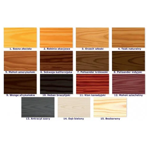 Kolory drewnianej nowoczesnej donicy ogrodowej Tulia