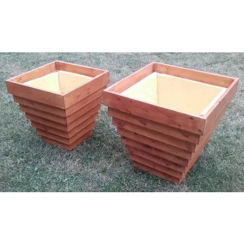 Duża donica ogrodowa z litego drewna Tulia