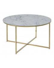 Okrągły biały stolik kawowy glamour - Tamares 4X