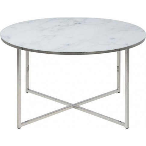 Biały stolik ze srebrna podstawa Tamares 6X