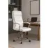 Fotografia Obrotowy biały fotel biurowy z ekoskóry - Subeko z kategorii Fotele obrotowe