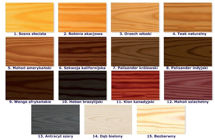 Kolory drewnianej ławki ogrodowej z donicami Navara