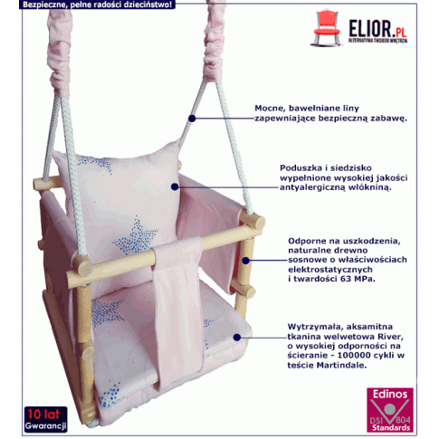 Drewniana dziecięca huśtawka Disa