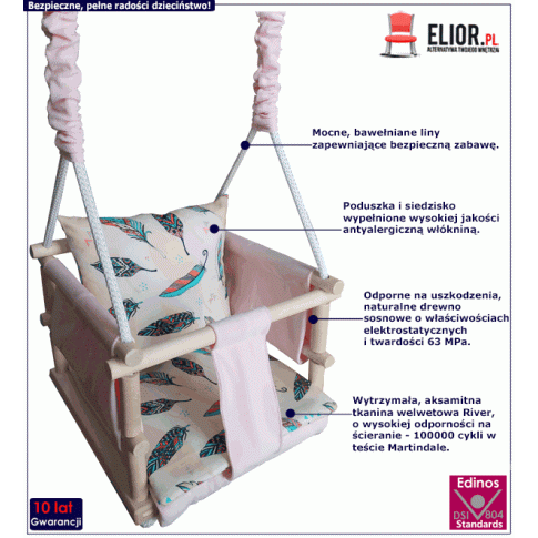 Drewniana huśtawka rosnąca dla dzieci Disa