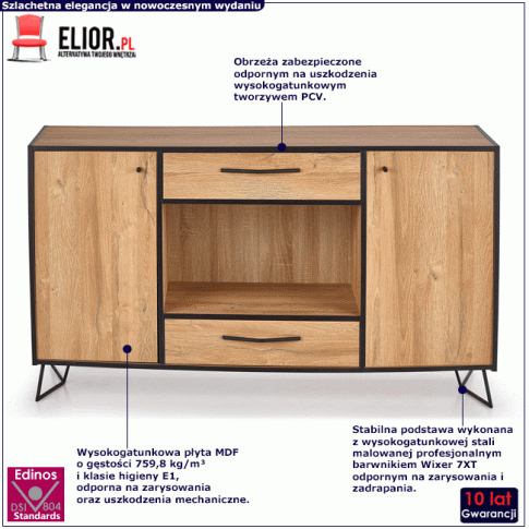 Industrialna komoda do salonu Sonara 2X