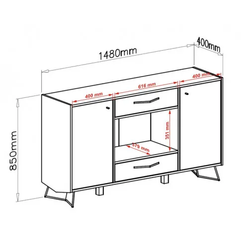 wymiary komody Sonara 2X