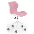 Różowy młodzieżowy fotel do biurka pikowany - Kartex 3X
