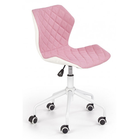 Różowy pikowany fotel młodzieżowy Kartex 3X