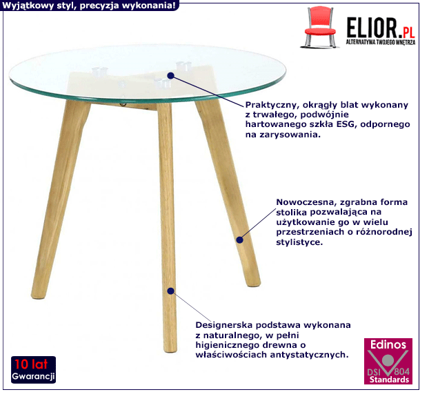 Boho stolik kawowy Malbi - szklany