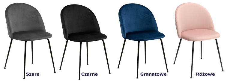 Welurowe krzesła Evenne - glamour