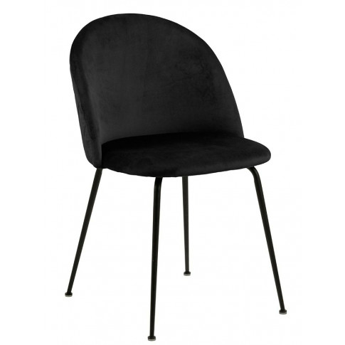 Czarne krzesło Evenne pikowane