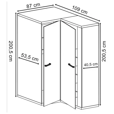 Wymiary szafy narożnej Inga