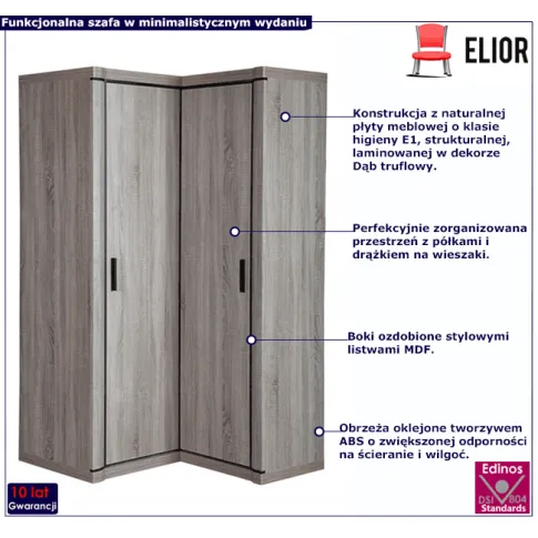 Szafa narożna w dekorze dąb trufla Verna