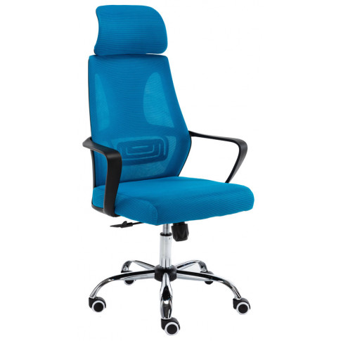 Niebieski fotel biurowy obrotowy Fisan