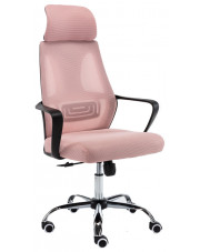 Różowy ergonomiczny fotel biurowy - Fisan