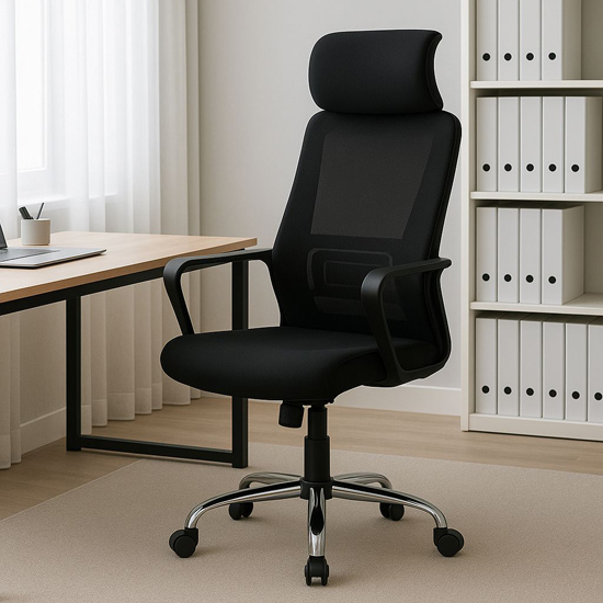 Wizualizacja czarnego fotela Arlen