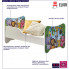 Infografika kolorowego łóżka dziecięcego ze zwierzetami junglis