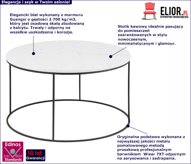 Okrągły stolik kawowy do salonu Neflax 3X