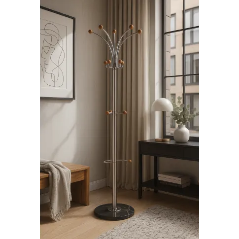 Zdjęcie srebrny wieszak podłogowy Nepres 6X | Edinos.pl