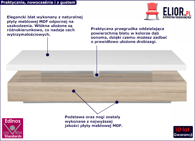 Stolik kawowy do salonu Uniks
