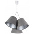 Szaro-srebrna lampa wisząca z trzema abażurami stożkami EXX68-Botina