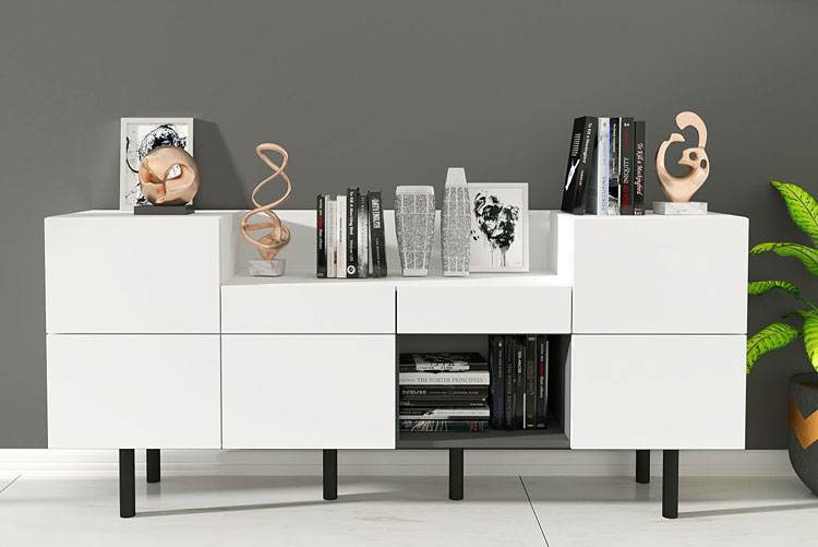 Oryginalna biała komoda w stylu nowoczesnym Nodex