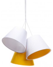 Biało-żółta lampa wisząca dzwonki dla dzieci - EXX72-Mirella w sklepie Edinos.pl