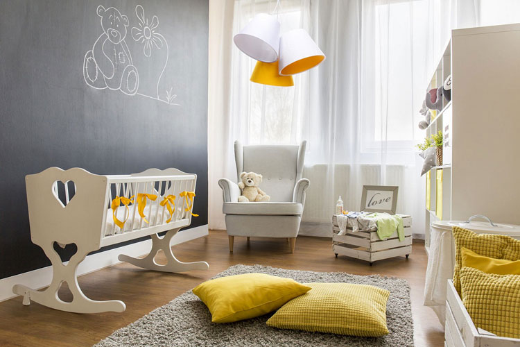 Dziecięca lampa wisząca z trzema welurowymi abażurami EXX72-Gane
