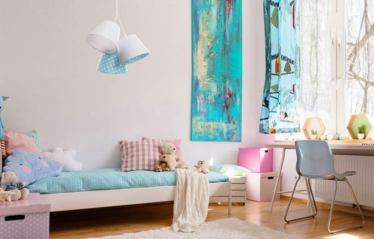 Dziecięca lampa wisząca z trzema stożkowymi abażurami C501-Elsa
