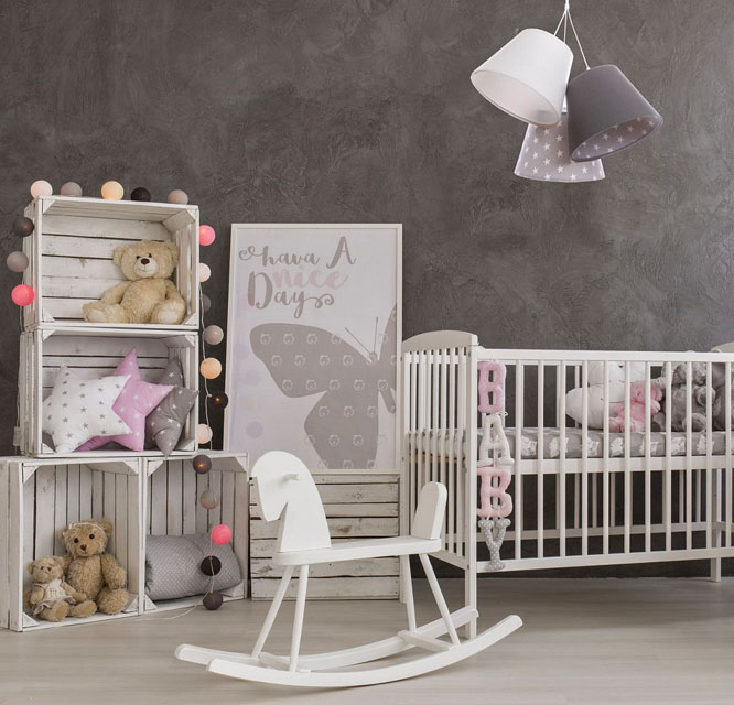 Dziecięca lampa wisząca z trzema welurowymi abażurami K569-Olvina