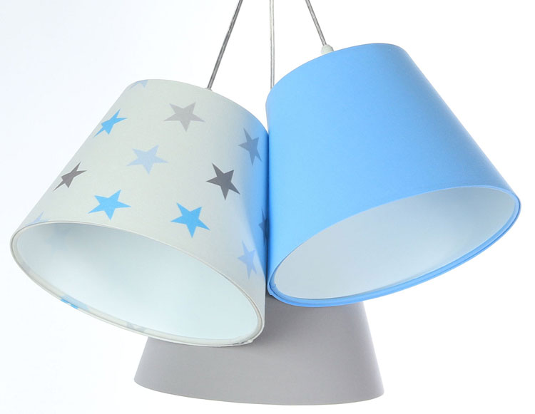 Dziecięca lampa wisząca z trzema abażurami dzwonki H730-Morivo