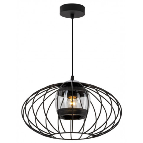 Czarna druciana lampa wisząca EXX80-Sofis w stylu industrialnym