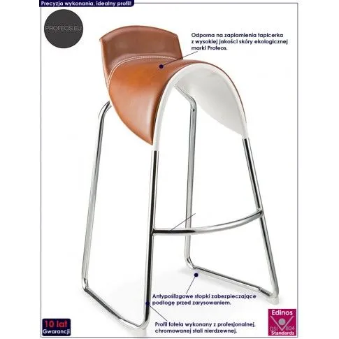 Fotografia Hoker z oparciem Loster - jasny brąz z kategorii Hokery