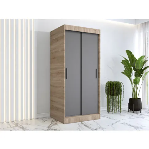 Wizualizacja aranżacji z wykorzystaniem szafy dąb sonoma antracyt Corina 2X