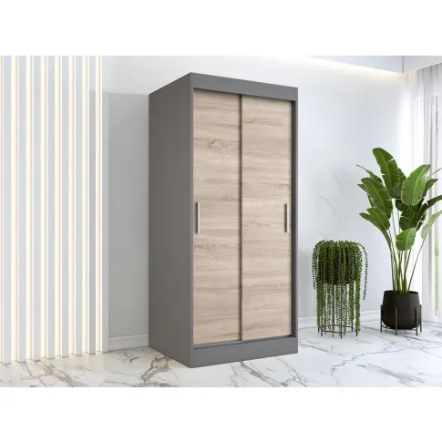 Wizualizacja aranżacji z wykorzystaniem szafy antracyt dąb sonoma Corina 2X