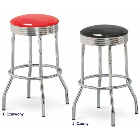 Zdjęcie czerwony, okrągły hoker bez oparcia Kalga | Edinos.pl