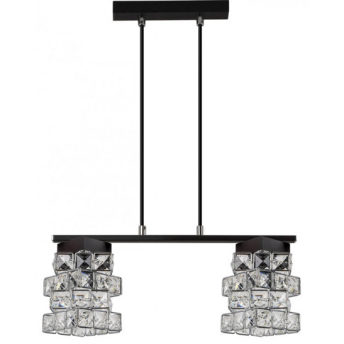 Podwójna lampa wisząca nad stół EXX117-Galexi z kryształowymi kloszami