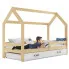 Sosnowe łóżko domek z barierkami i szufladą 80x160 - Erleso